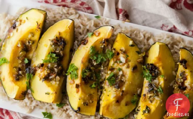 Calabaza de Bellota Asada con jalapeño y Miel