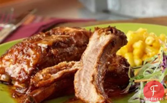 Costillas de Bebé Dulces y Picantes Cocinadas a Fuego Lento