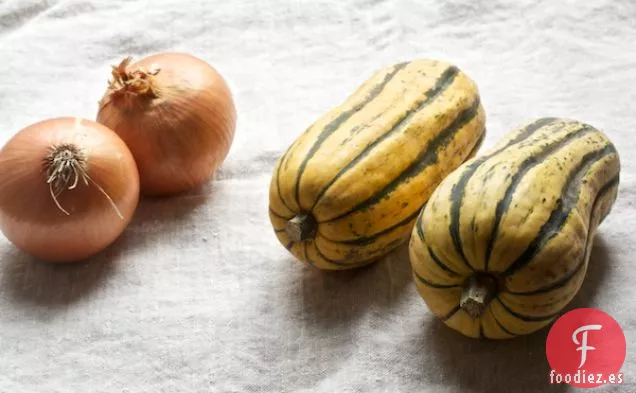 Calabaza Delicata rellena de Curry