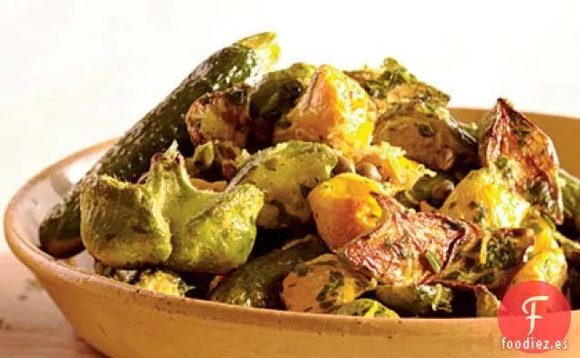 Calabazas de Verano Asadas con Gremolata de Alcaparras