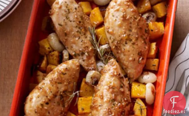 Pollo Con Hierbas Y Calabaza