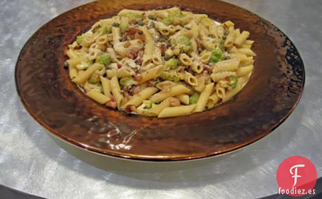 Penne con Panceta y Coliflor de Romanesco