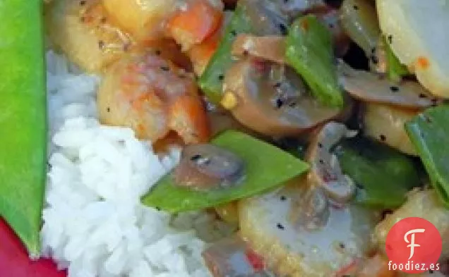 Camarones Chinos para llevar con Ajo