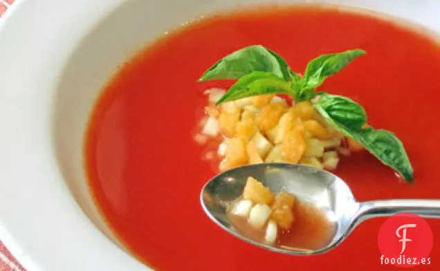 Sopa Fría de Tomate con Pepino y Melón