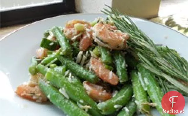 Ensalada de Gambas y Judías Verdes para Amantes del Ajo