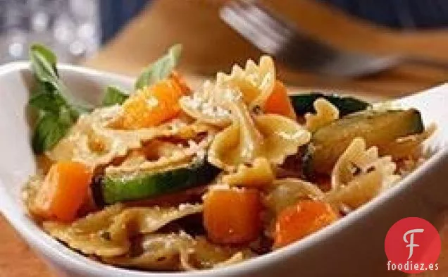 Farfalle con Calabacín, Calabaza y Queso de Oveja