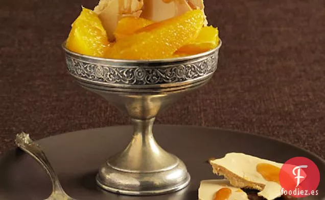 Naranjas Maceradas Balsámicas Blancas con Merengue Balsámico y Caramelo