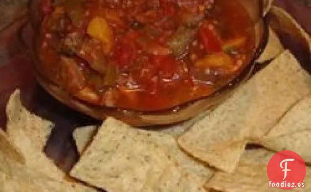 Salsa de Berenjena y Patatas Fritas Caseras de Pita