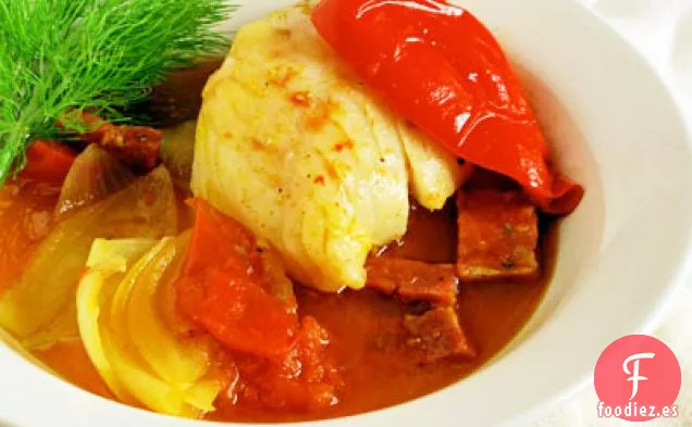 Guiso de Bacalao con Pimentón y Chorizo