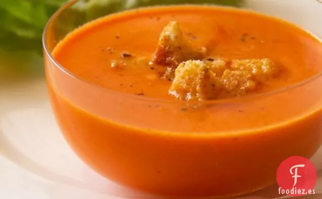Sopa de Tomate con Mantequilla Marrón