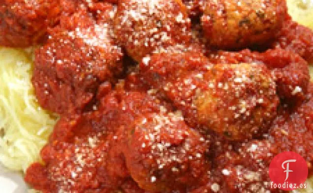 Calabaza Espagueti Con Albóndigas De Pavo