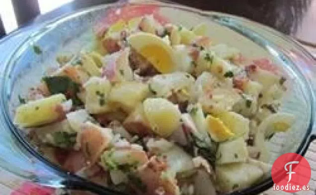 Ensalada de Patata Asada con Vinagreta de Tocino y Balsámico