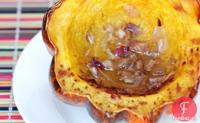 Calabaza De Bellota Asada Sencilla Con Chalotes