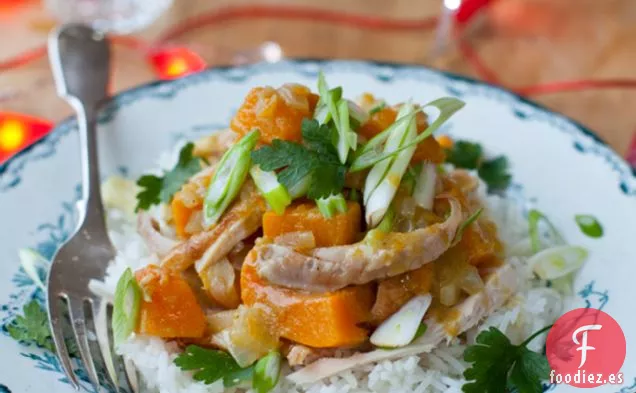 Curry Verde Tailandés De Pavo Y Calabaza Sobrante