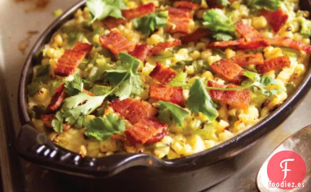 Cómo cocinar Sémola de Maíz a la Parrilla, Chiles Asados y Fontina