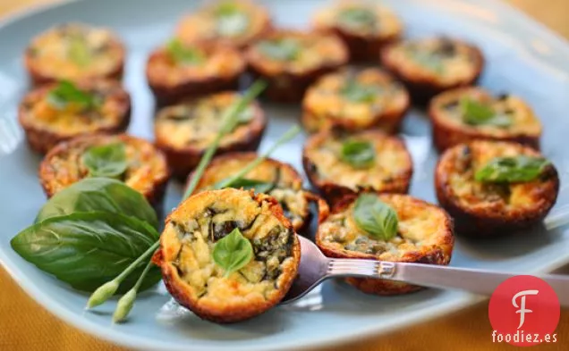 Mini Quiches De Calabacín Y Albahaca Sin Corteza