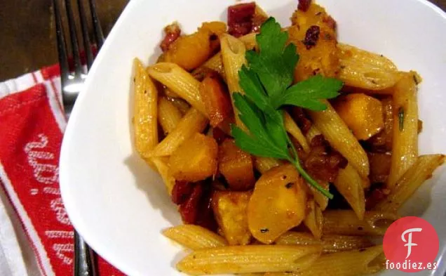 Penne Con Calabaza De Bellota Y Panceta