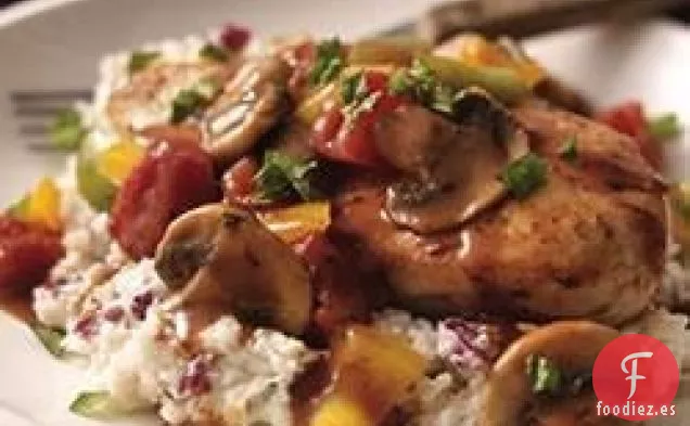 Cacciatore de Pollo con Puré de Patatas Cremoso