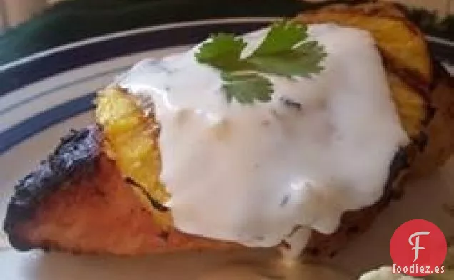 Pollo con Coco y Lima con Piña a la Parrilla