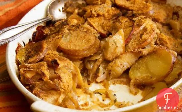 Gratinado de Patata, Manzana y Cebolla