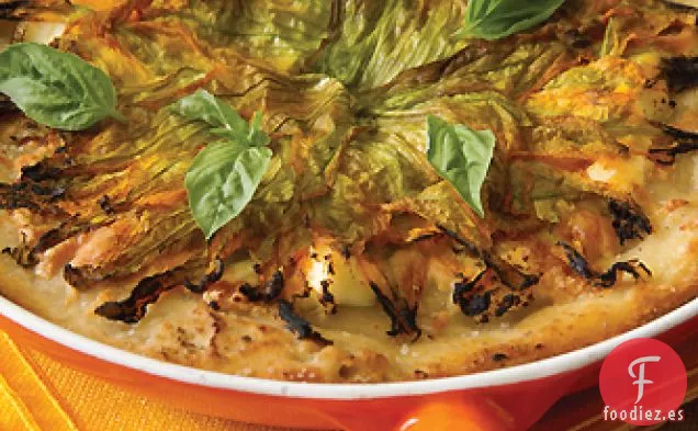 Pizza de Flor de Calabaza en una sartén