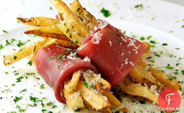 Patatas Fritas de Trufa Envueltas en Jamón