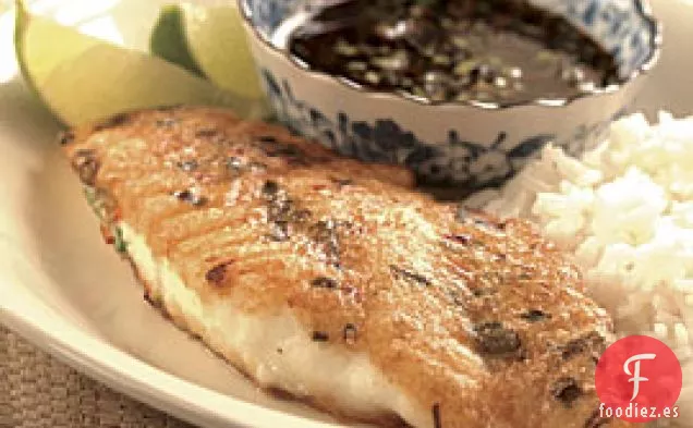 Bacalao Crujiente Con salsa De soja y jengibre