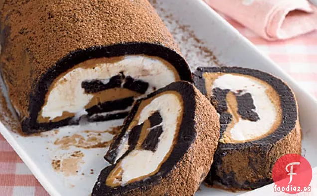 Rollo de Helado de Brownie y Maní