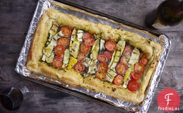 Tarta de Calabacín, Tomate y Pesto
