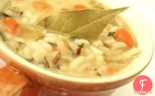 Sopa de Arroz Salvaje de Pavo Ahumado