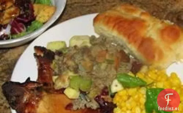 Sidra de Manzana Bourbon y Chuletas de Cerdo Glaseadas con Miel