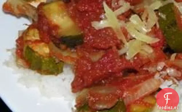 Calabacín de Ajo Asado y Tomates