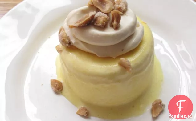 Semifreddo de Maíz Dulce, Crema de Caramelo Salado, Cacahuetes Confitados