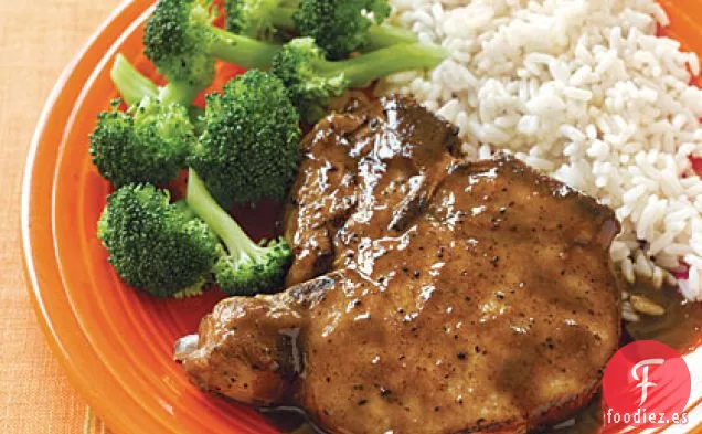 Chuletas de Cerdo Con Miel y Soja