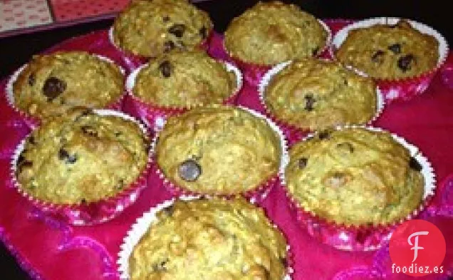 Muffins de Avena con Chispas de Chocolate y Plátano Saludables