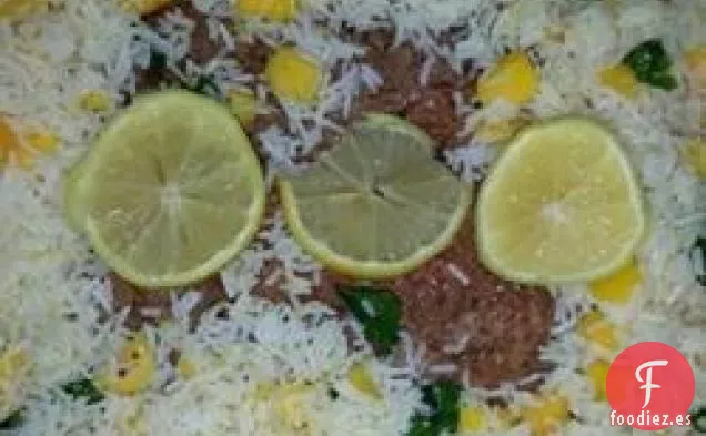 Salmón al Horno con Arroz Tropical