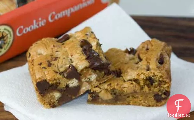 Barras de Galletas con Chispas de Mantequilla de Maní y Chocolate