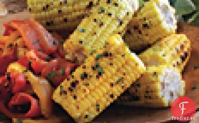 Pimientos Dulces y Maíz a la Parrilla