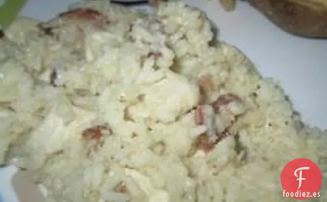 Arroz Frito con Tocino y Pollo