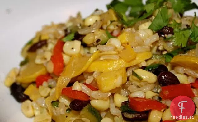 Hachís De Maíz Dulce, Calabaza Y Pimienta Con Frijoles Negros