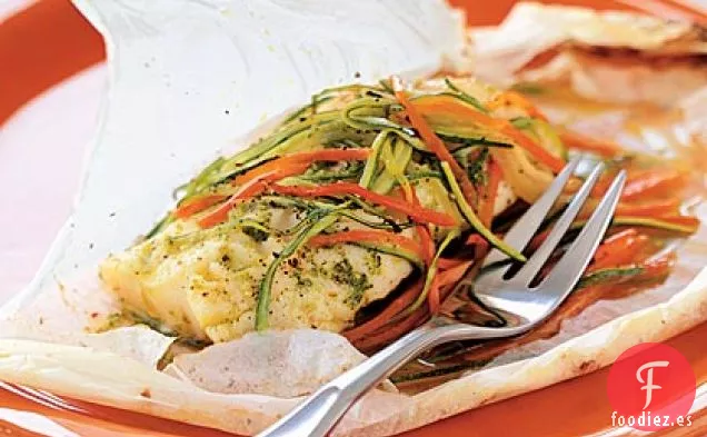 Pollo horneado en pergamino con Rúcula, Salvia y Romero