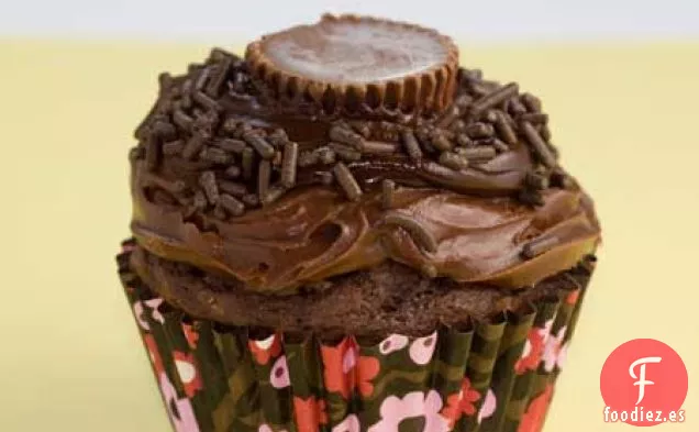 Cupcakes de Chocolate con Mantequilla de Maní