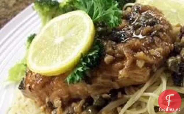 Piccata de Pollo con Pasta de Pelo de Ángel