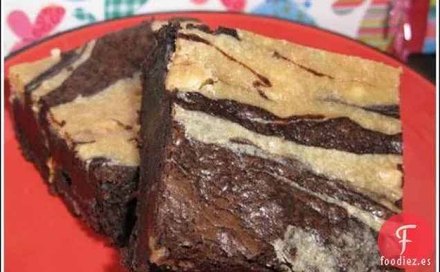 Brownies de Pastel de Queso con Mantequilla de Maní y Chocolate con Mármol