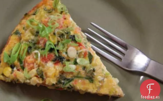 Frittata de Maíz Picante con Tomates y Cebolletas