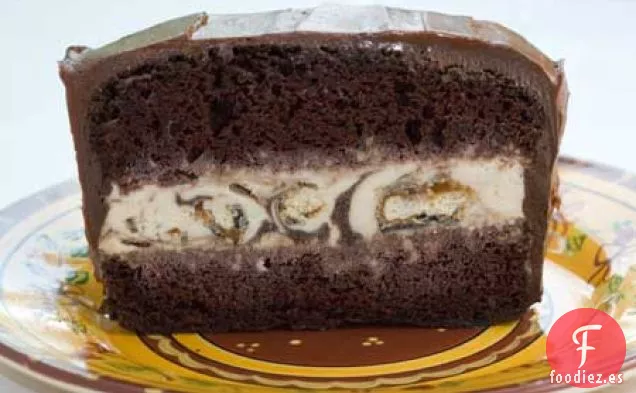 Pastel de Pan de Chocolate Relleno de Helado, ¡No Se Requiere Batidora!