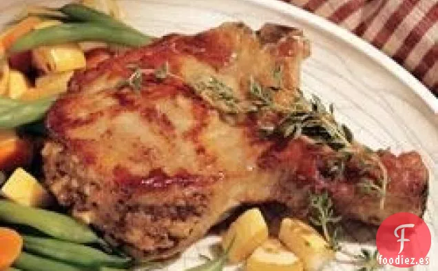 Chuletas de Cerdo Rellenas de Mantequilla de Maní y Manzana