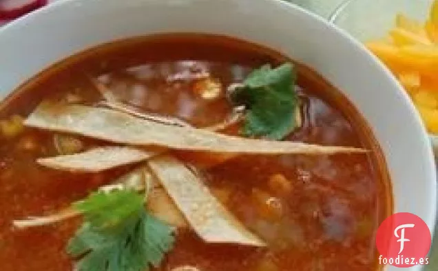 Sopa de Tortilla de Pollo de Cocción Lenta Más Saludable