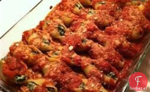 Conchas de Pasta Rellenas de Espinacas y Queso
