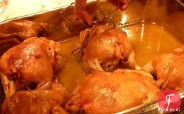 Gallinas de Cornualles Asadas con Hierbas